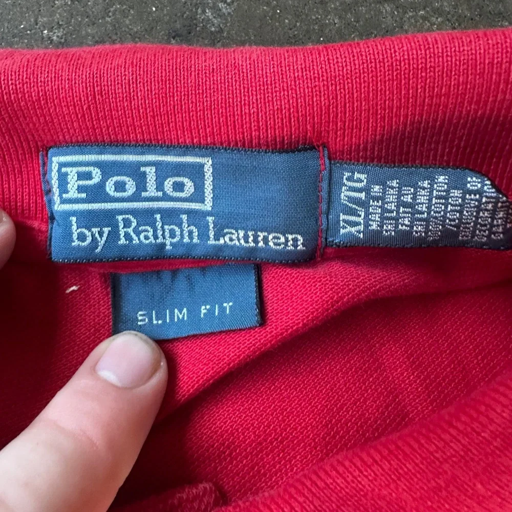 Polo Ralph Lauren Polo Shirt Mens XL Red Excellent Slim Fit Short Sleeve Pique